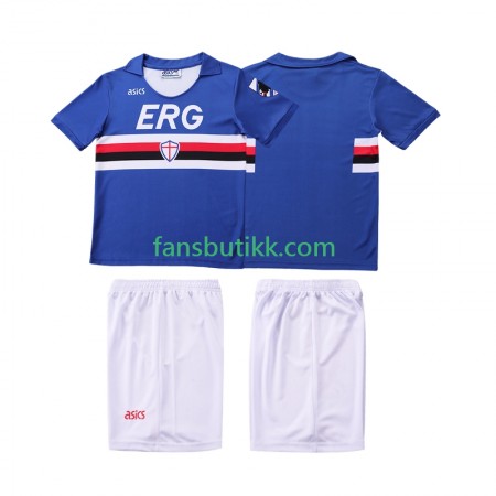 Fotballdrakt Sampdoria 1991 Barn Retro Hjemmetrøye 1990 Kortermet